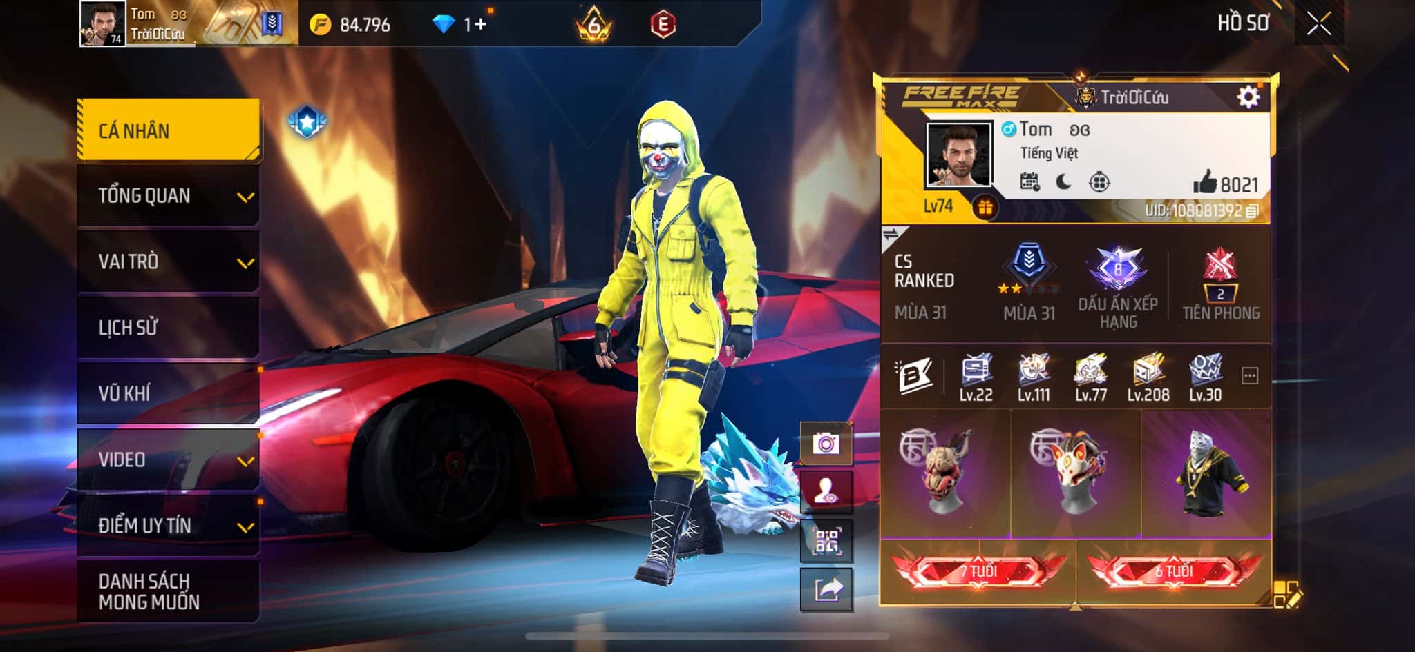 Nhận acc ff full lv7 20k