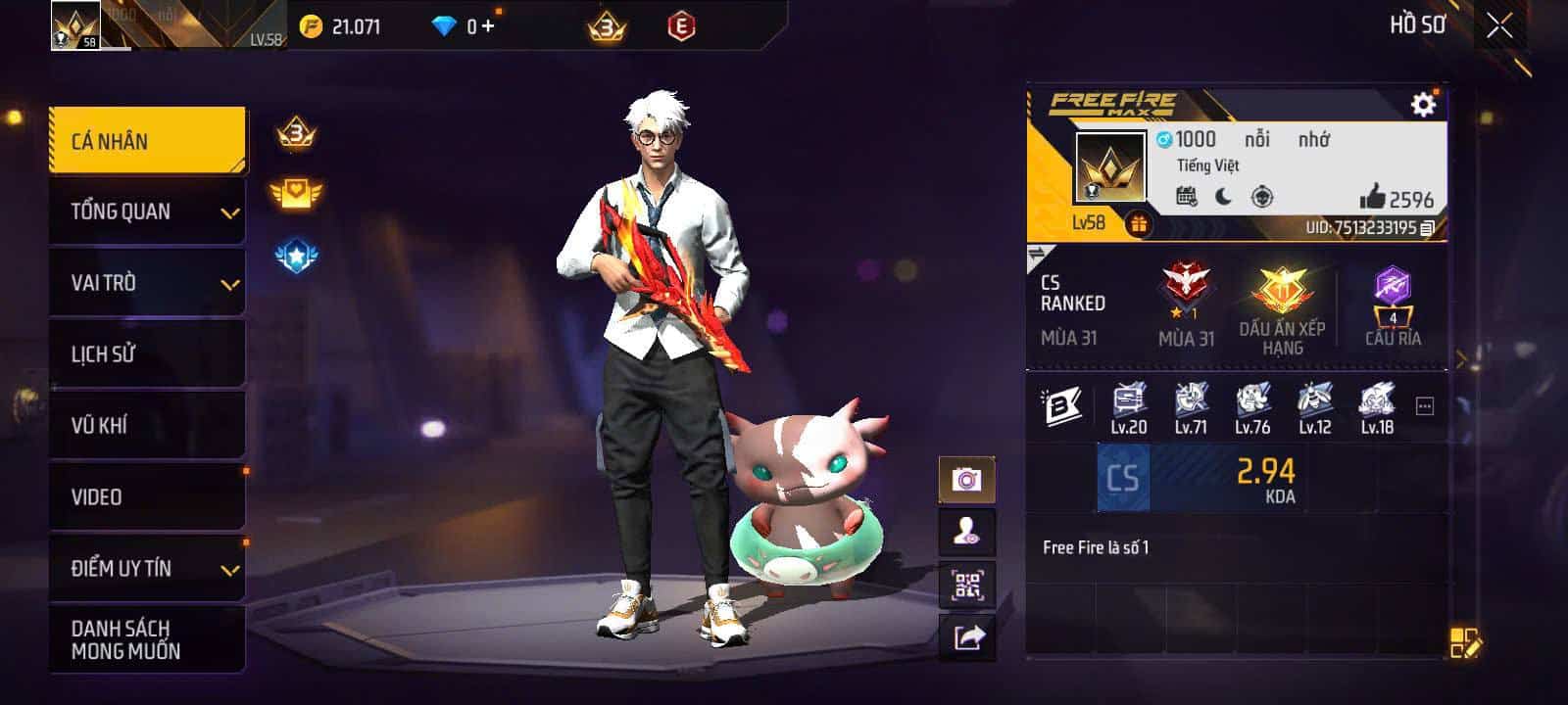 Tặng acc ff full lv7 100k