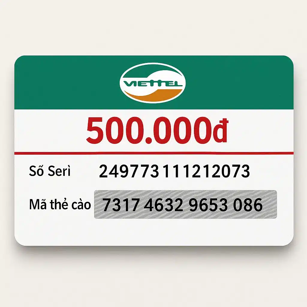 Thẻ Viettel 500k free có số seri