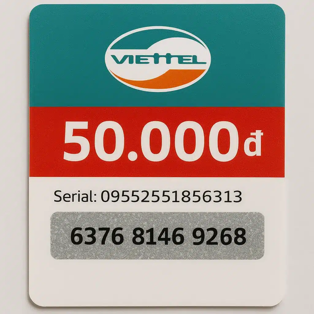 Thẻ cào Viettel 50k free