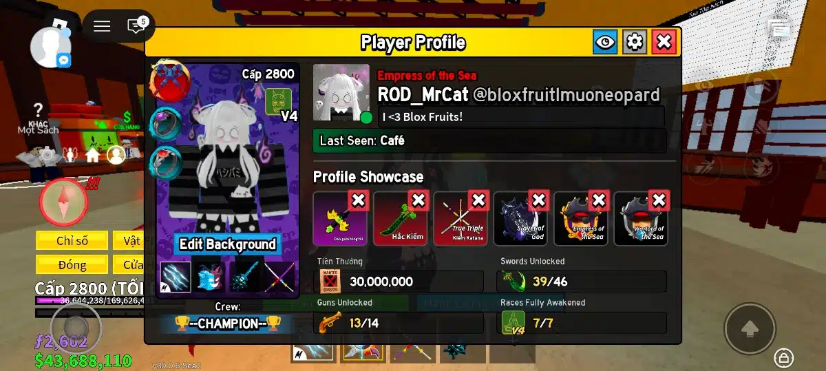 Xem acc blox fruit lv 2800