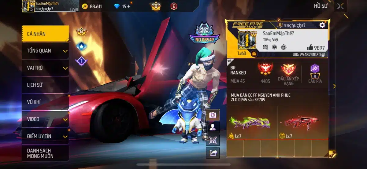 Ảnh bán acc FF