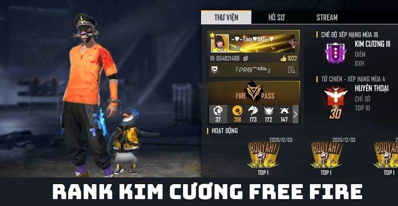 Hình ảnh rank kim cương free fire