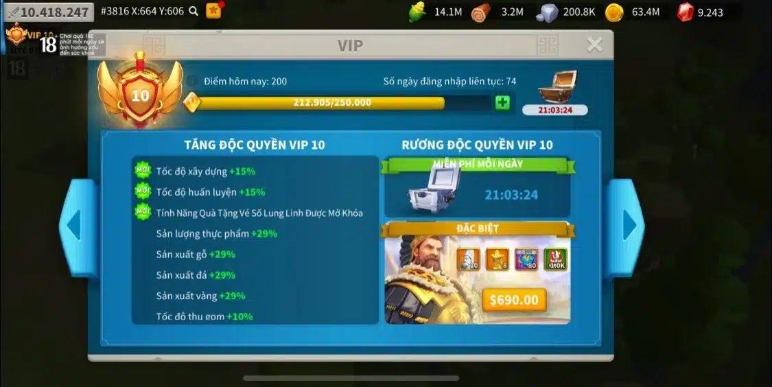 Acc Rise Of Kingdom VIP