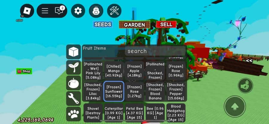 Acc grow a garden 100k có candy blossom