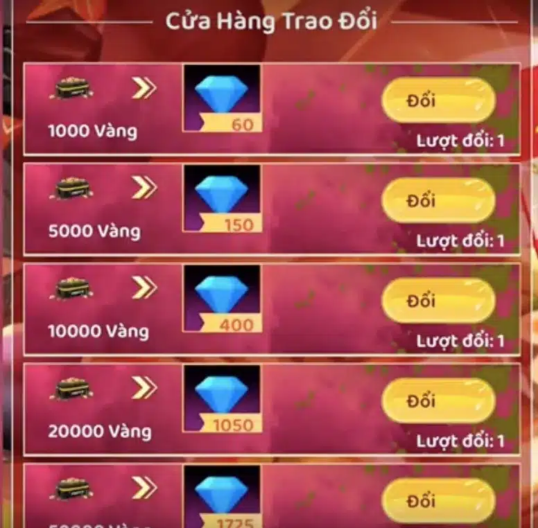 Ảnh Shop Quy Đổi Vàng FF
