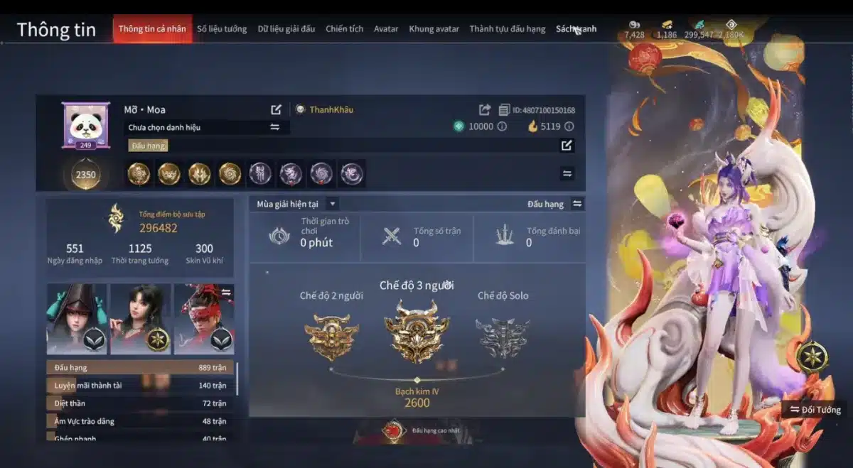 Ảnh nick Naraka Bladepoint chi tiết