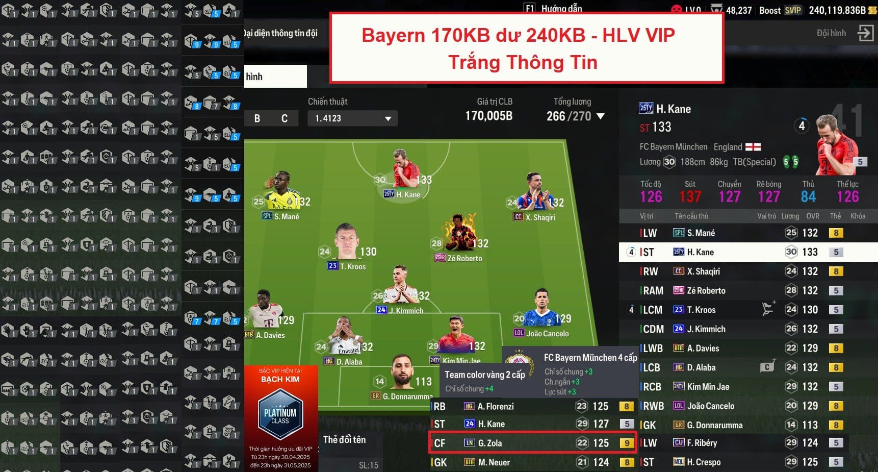 Ảnh shop bán nick fifa online 4
