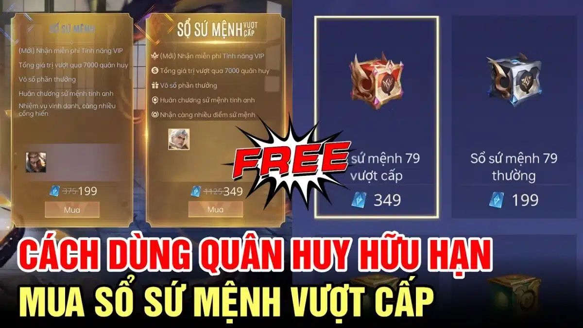 Cách Dùng Quân Huy Hữu Hạn Mua Sổ Sứ Mệnh