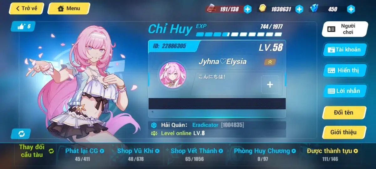 Cho acc Honkai Impact 3 miễn phí