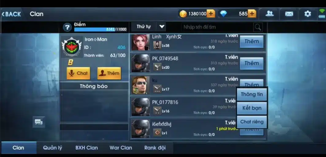 Cho acc phục kích vip