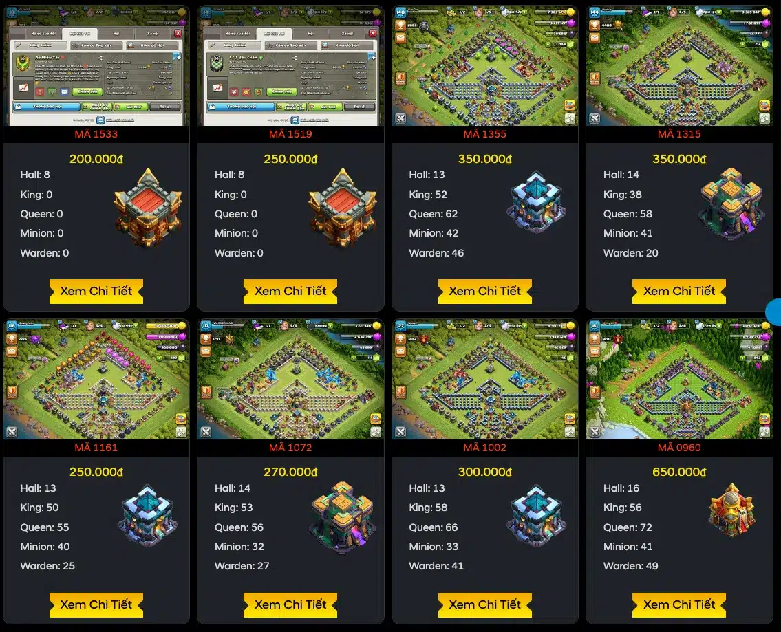 Giá Bán Acc Clash of Clans