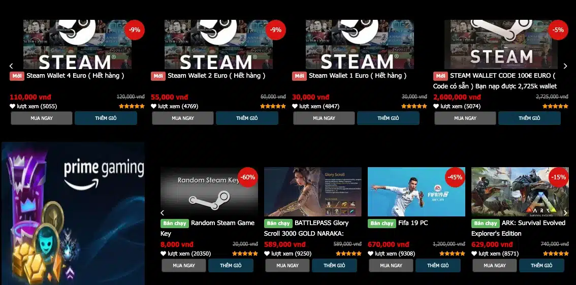 Giá Bán Acc Steam Từ Các Shop
