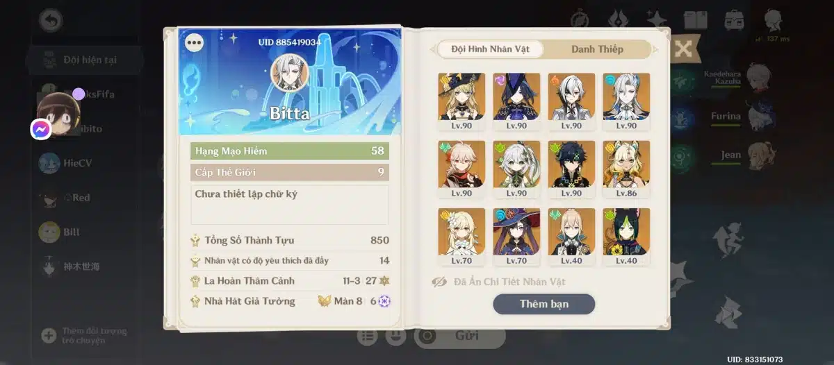 Share Acc Genshin IMPACT VIP
