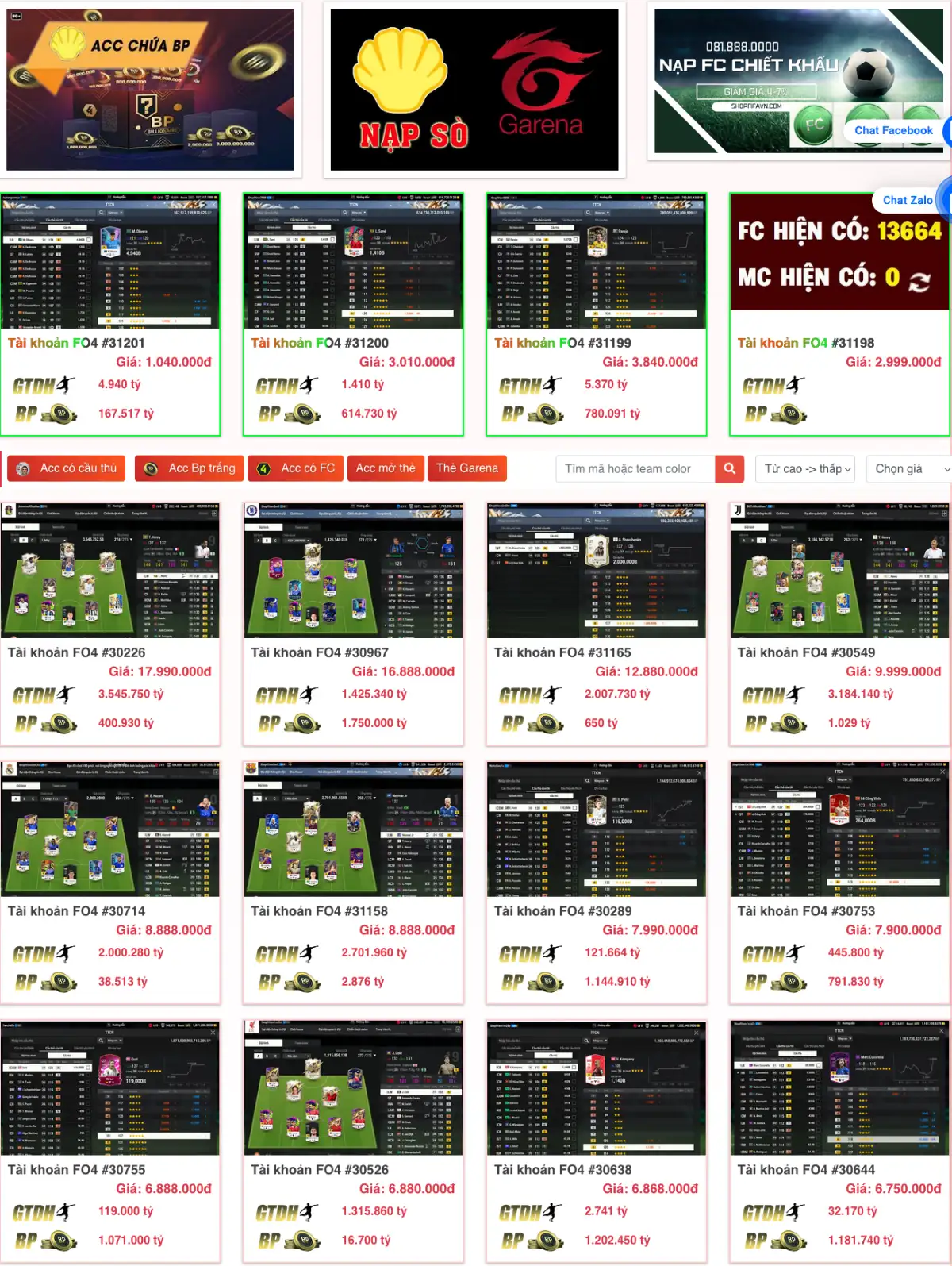 Shop Bán Acc FC Mobile Quốc Tế