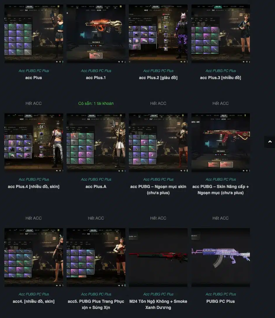 Shop Thuê Acc PUBG PC, Steam Nhiều Loại