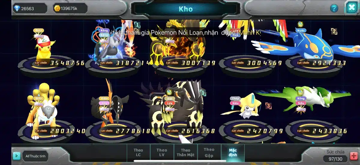 Shop acc Poke đại chiến uy tín