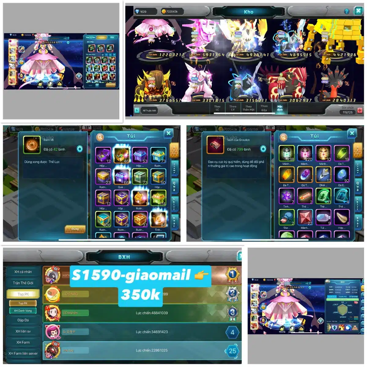 Shop acc Poke đại chiến vip miễn phí
