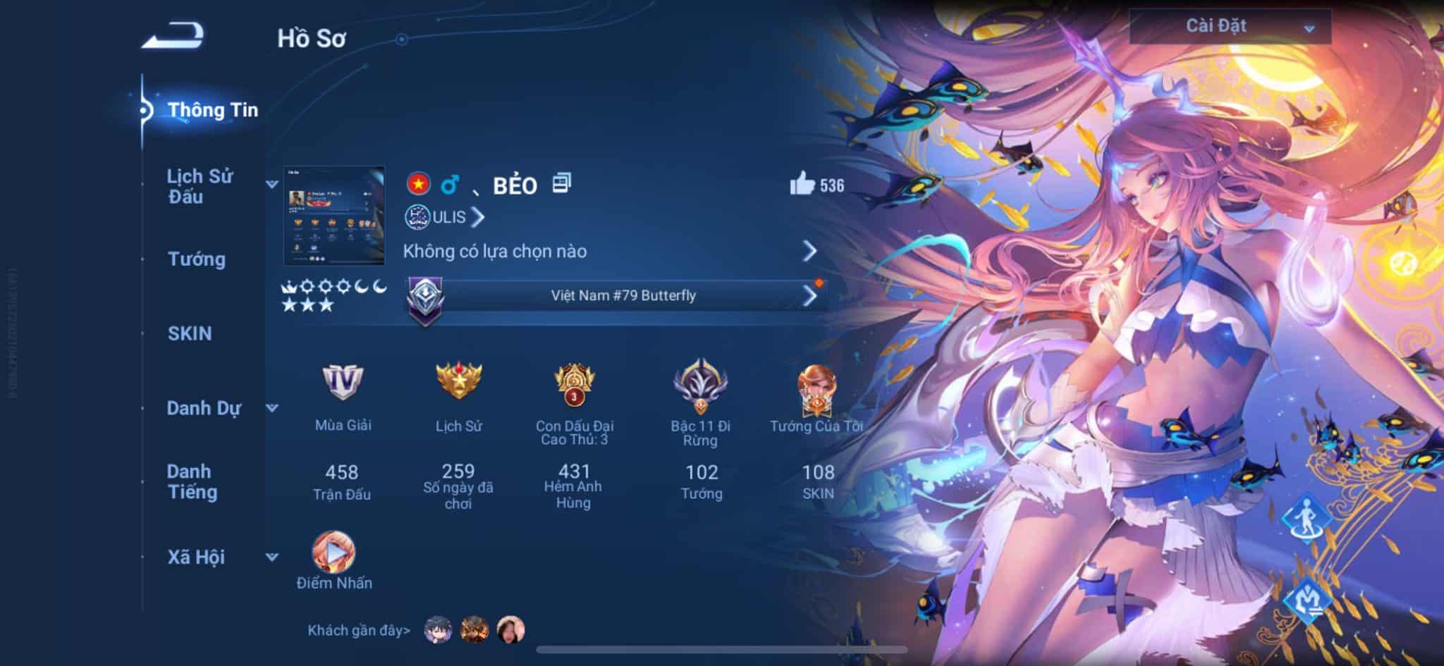 Shop acc Vương giả vinh diệu miễn phí