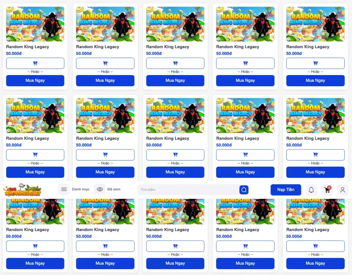 Shop bán Acc King Legacy uy tín