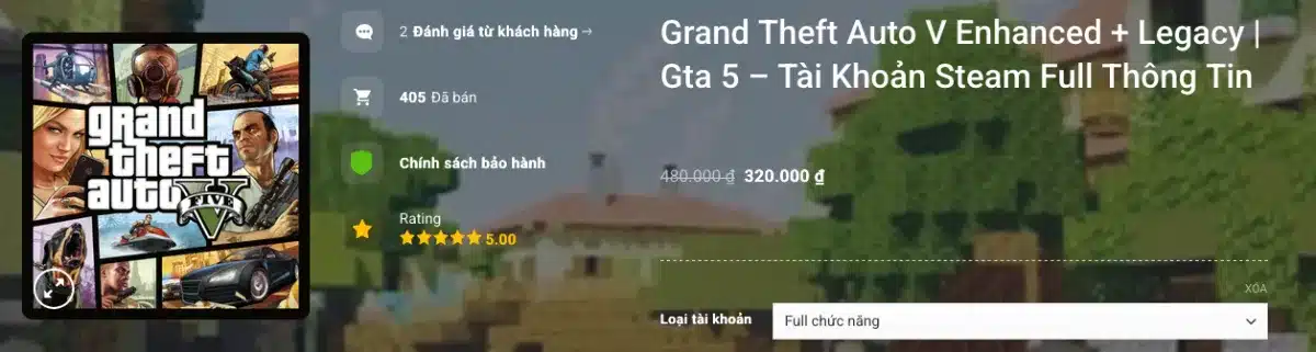 Shop bán acc GTA V
