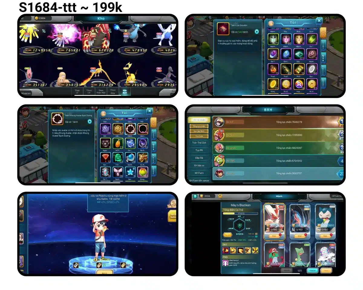 Shop bán acc Poke đại chiến