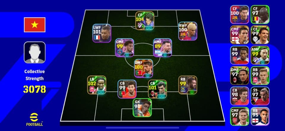 Shop bán acc Pes 2025 mobile miễn phí