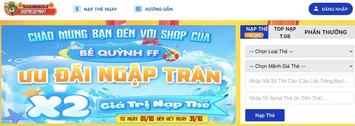 Shop bé Quỳnh FF vòng quay kim cương