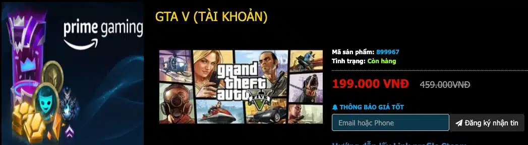Shop mua acc GTA 5 online Steam