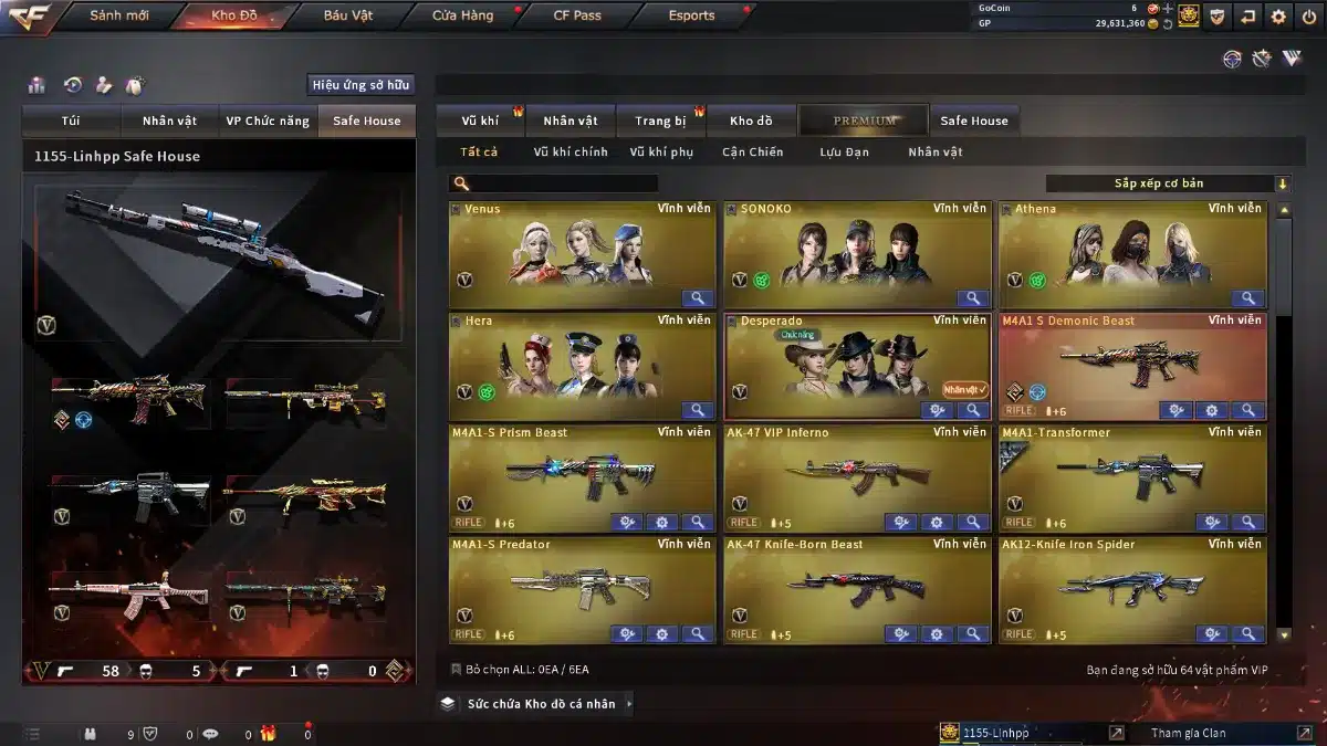 Shop nick CF ngon săn Zombie