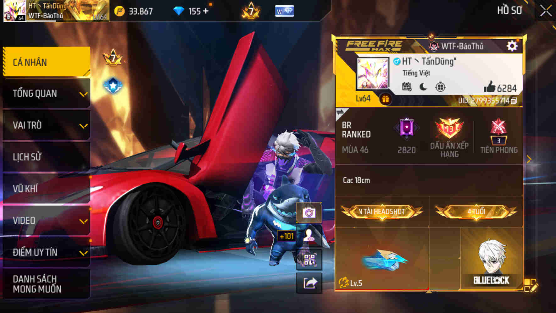Tặng acc Free Fire giá học sinh Giàu XỊn