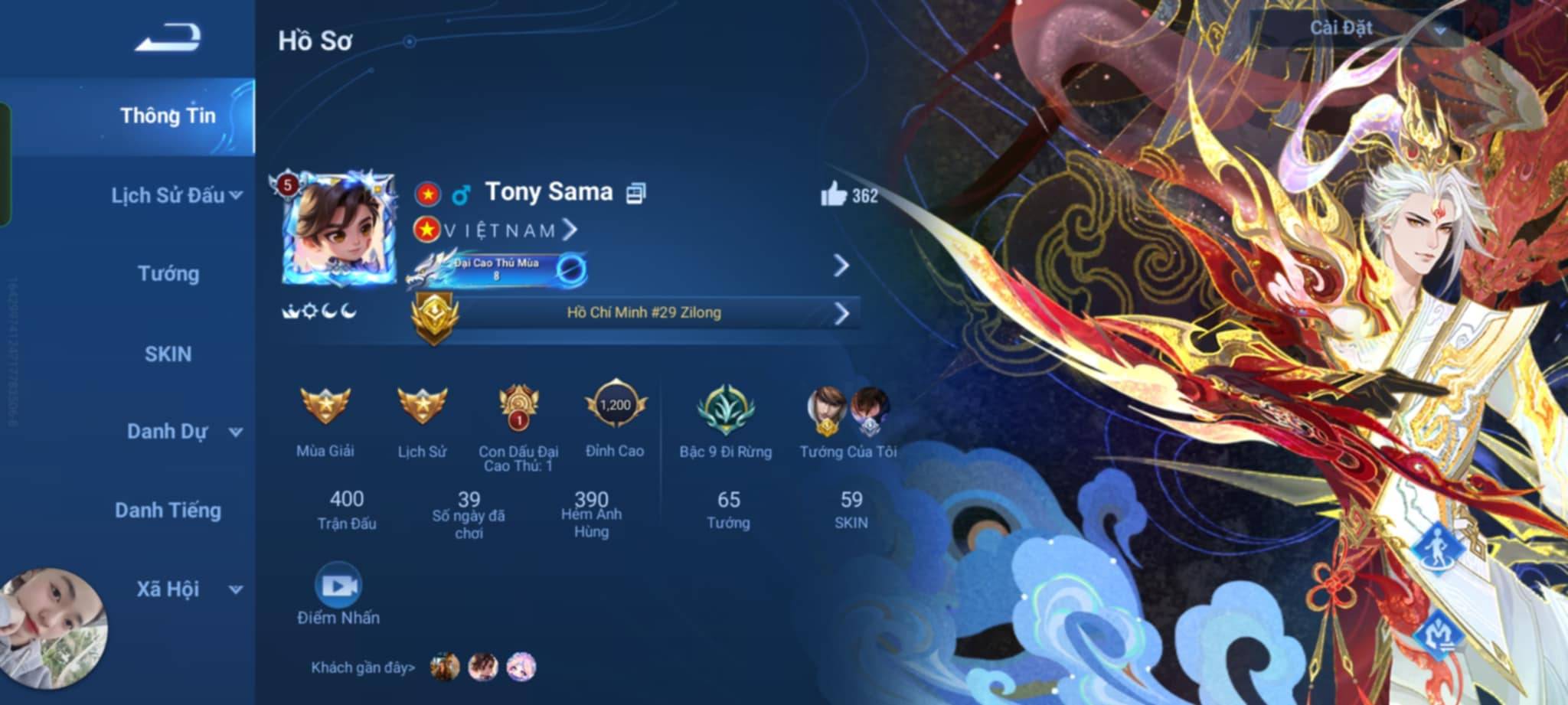 Tặng acc Honor of Kings 0đ