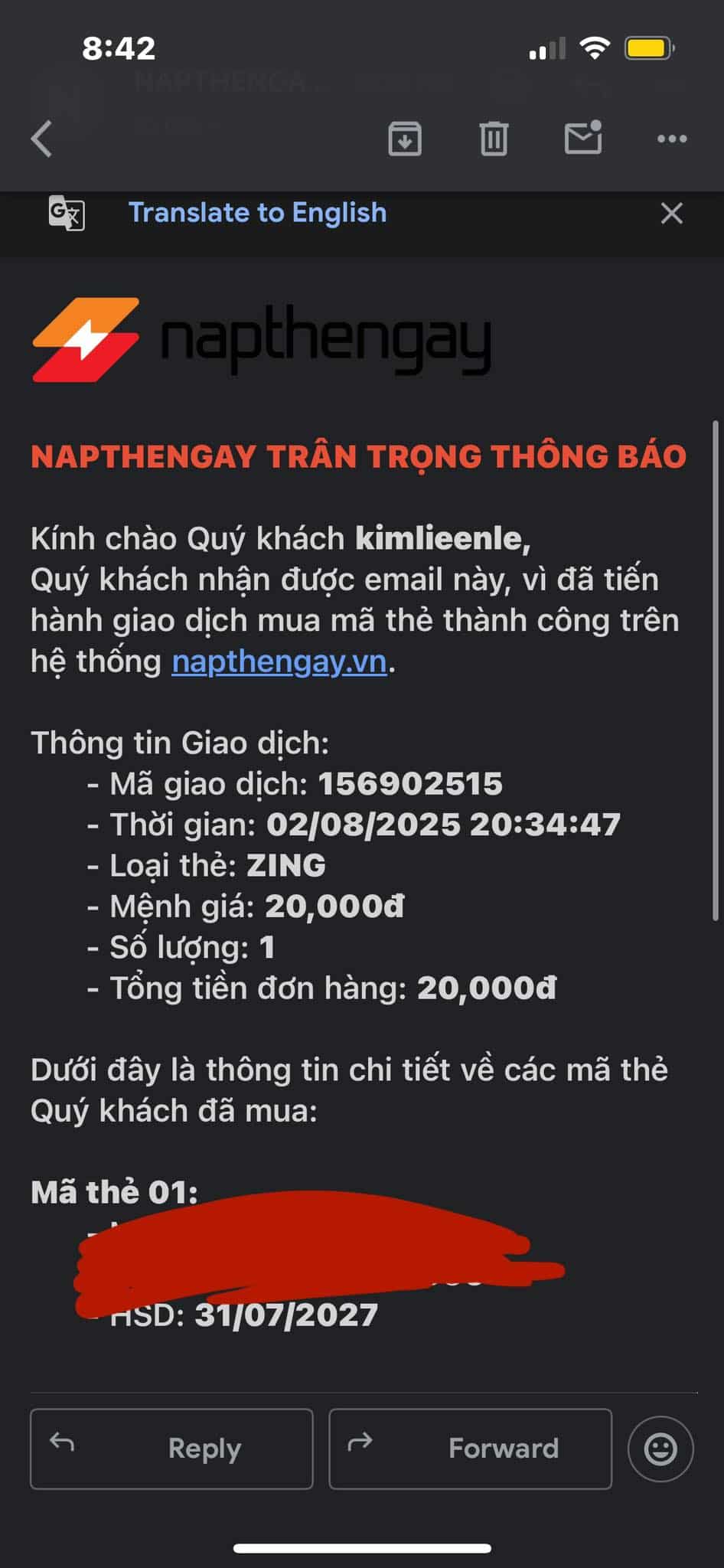 Ảnh Thẻ Zing 20k mua online tại napthengay.vn