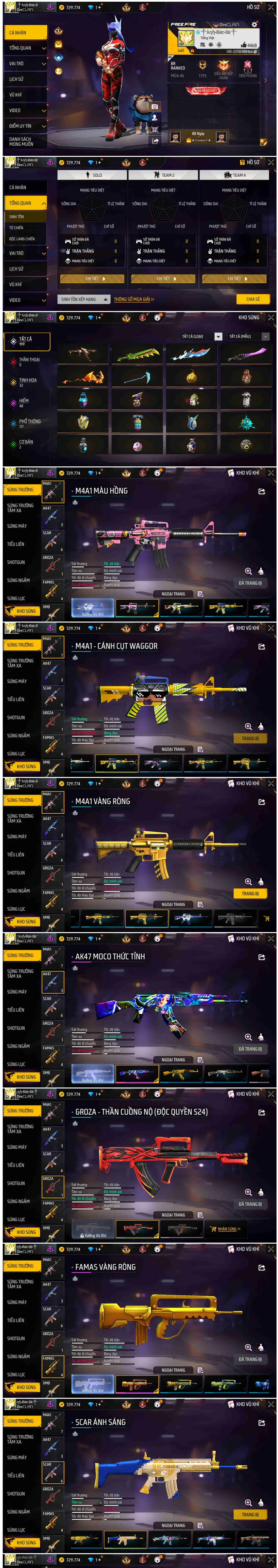 Ảnh mua acc free fire 9k có gì