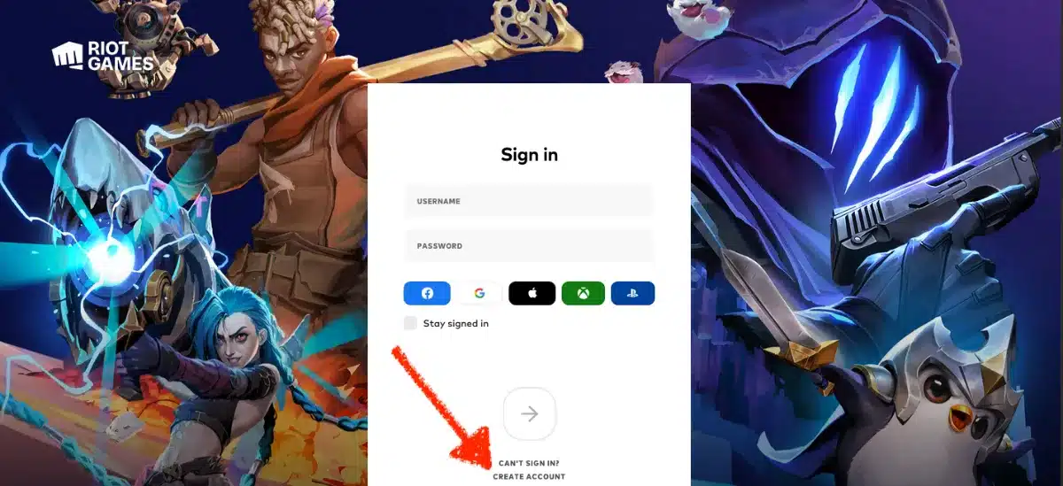 Bấm chọn Create account
