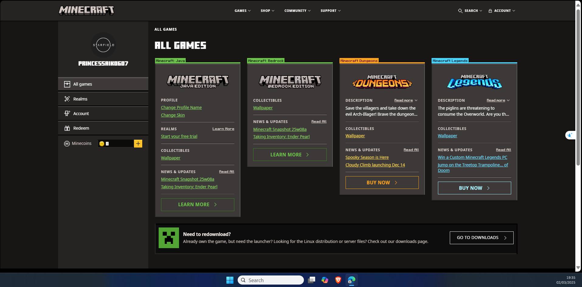 Các Phiên Bản Minecraft
