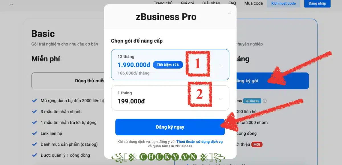 Cách đăng ký tài khoản Zalo business Pro