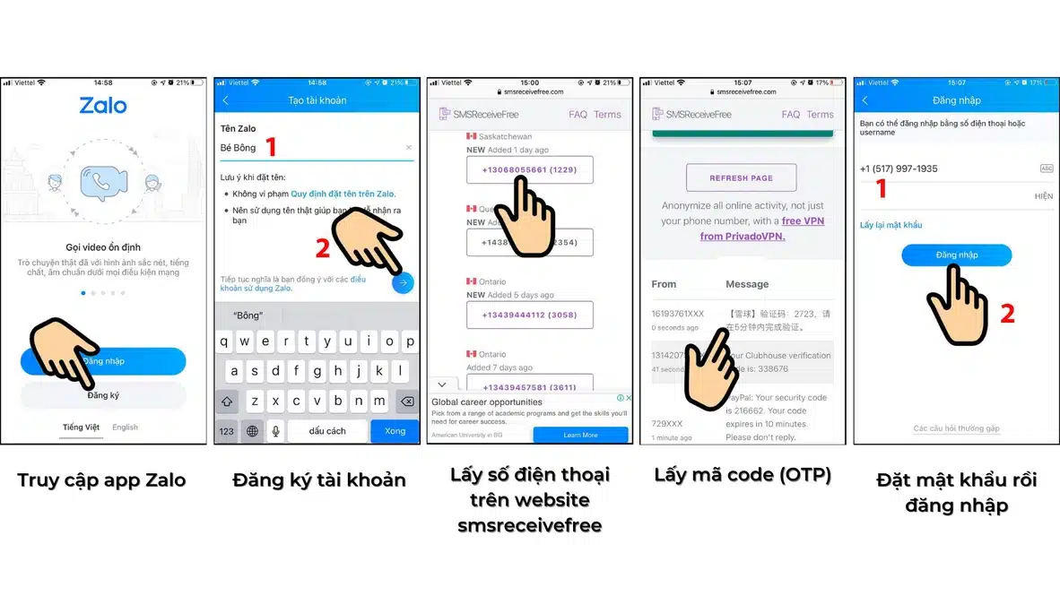 Cách tạo Zalo không cần số điện thoại
