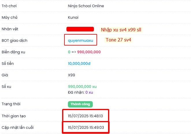 Check acc NSO online