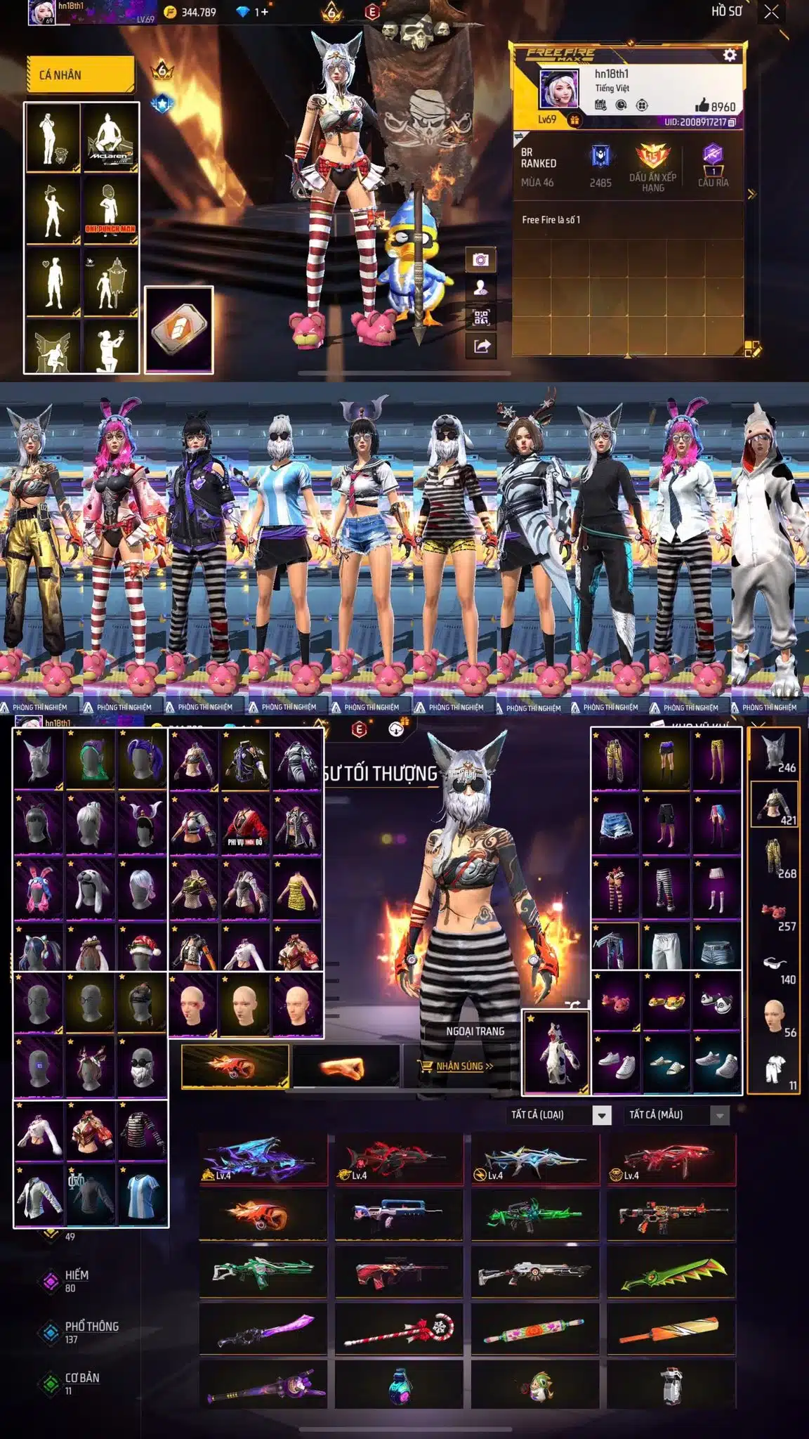 Cho nick ff nữ VIP