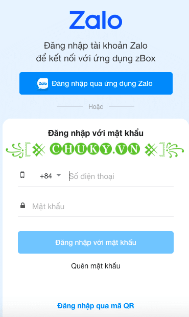 Chọn 1 trong các hình thức đăng nhập