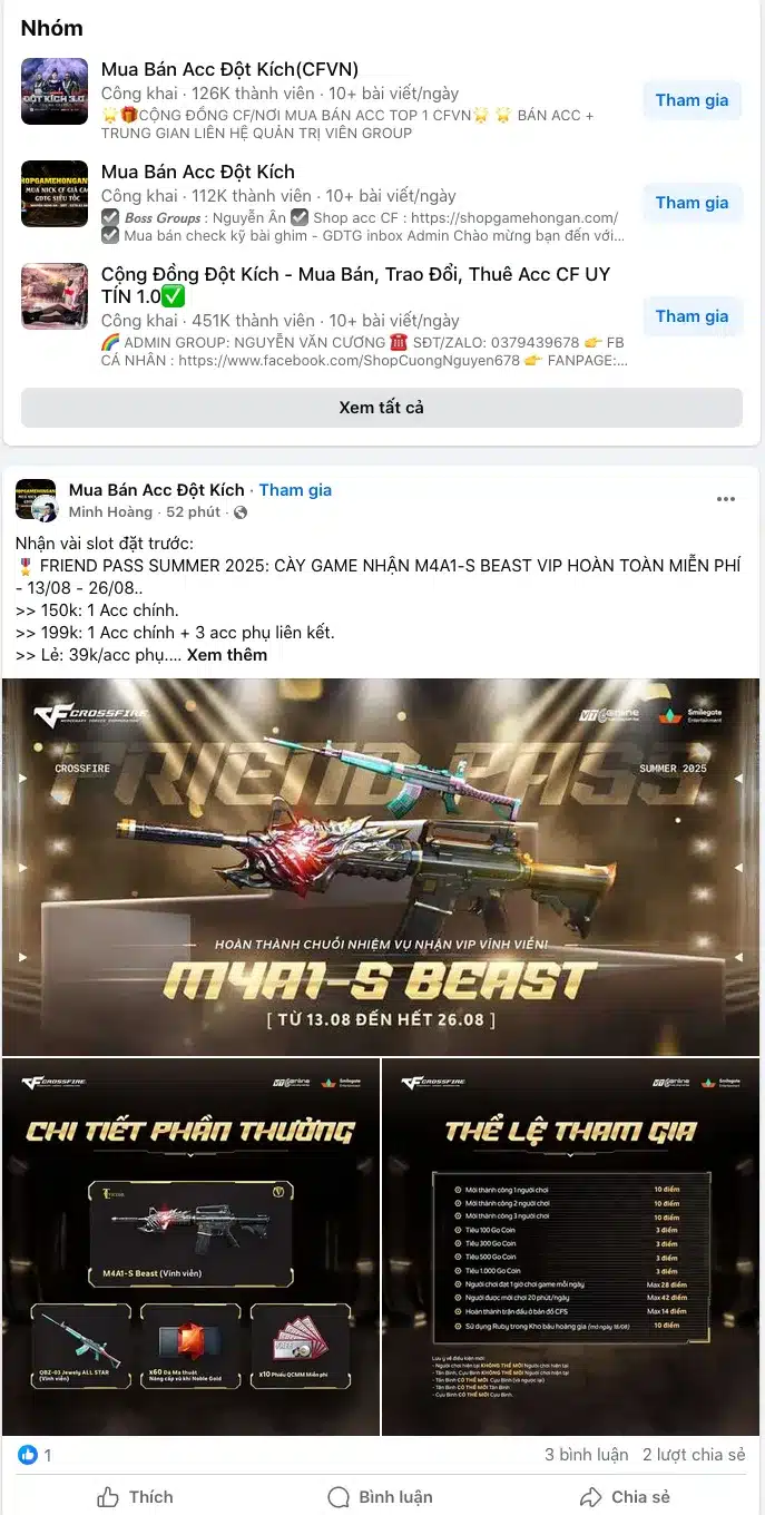Cộng Đồng Mua Bán Acc Đột Kích