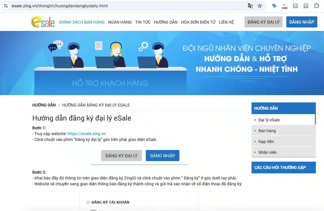 Đăng Ký Đại Lý Thẻ Zing