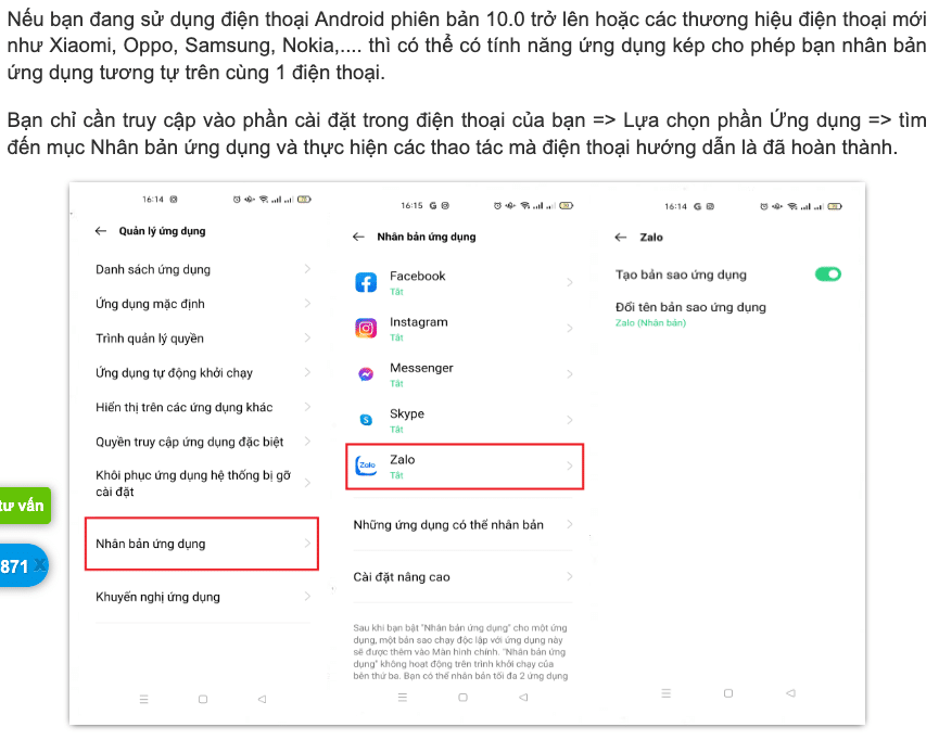 Dùng App Nhân Bản Ứng Dụng