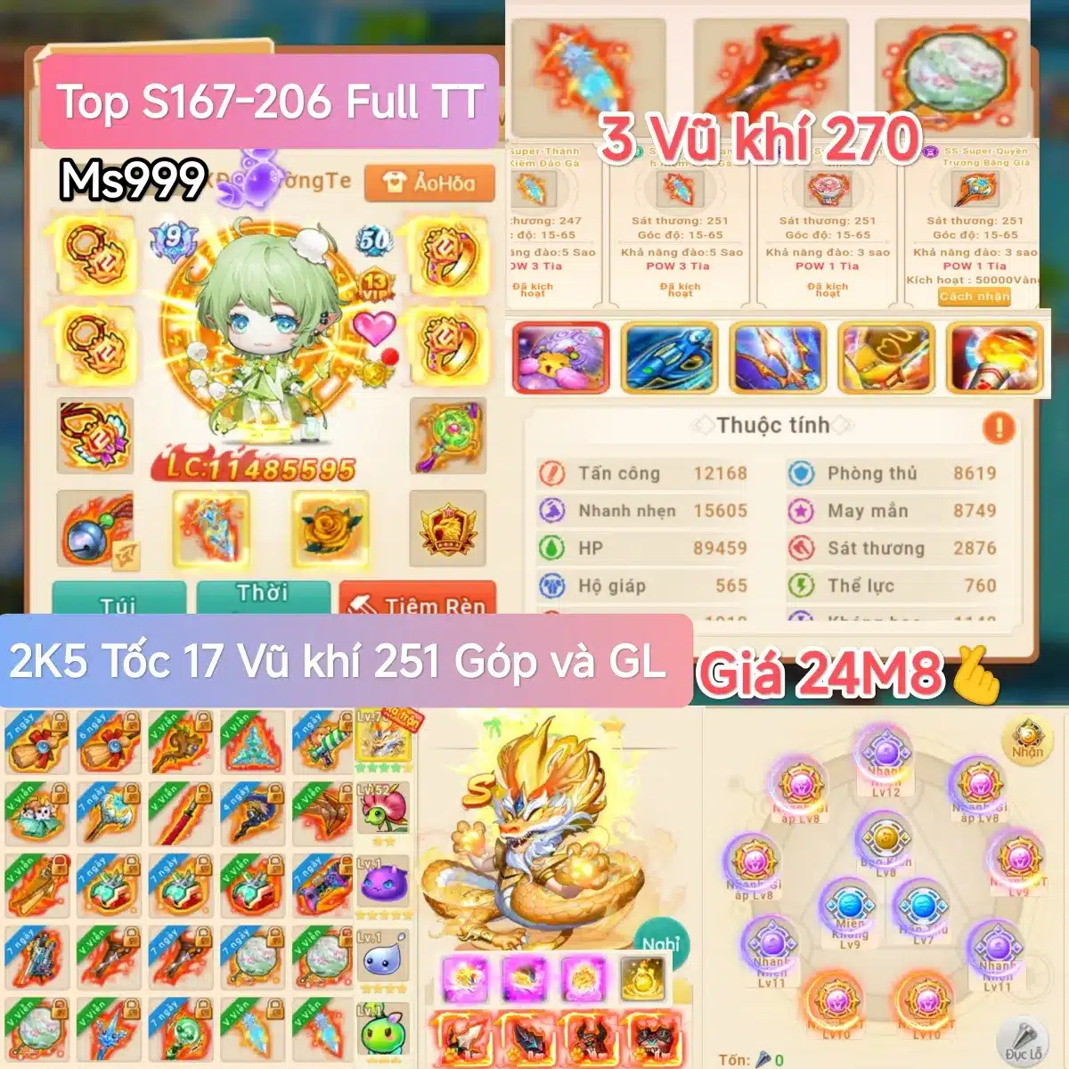 Giá bán acc Gunny Origin cực VIP