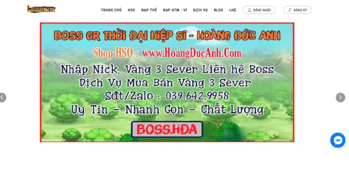 Hoangducanh.com - Shop Bán Nick HSO Hiệp Sĩ Online