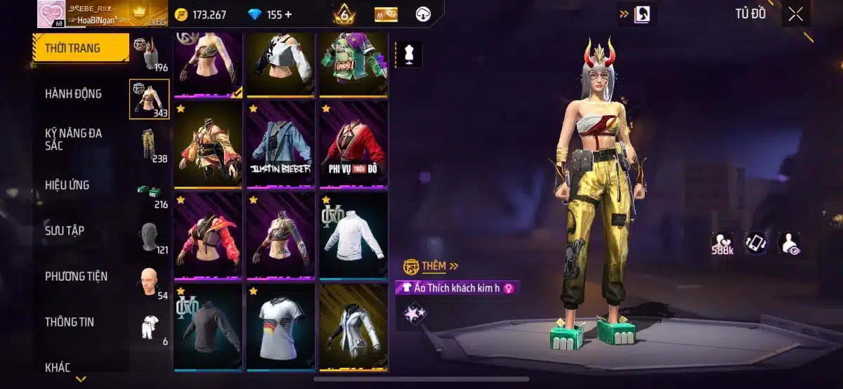 Mua acc ff nữ giàu 20k