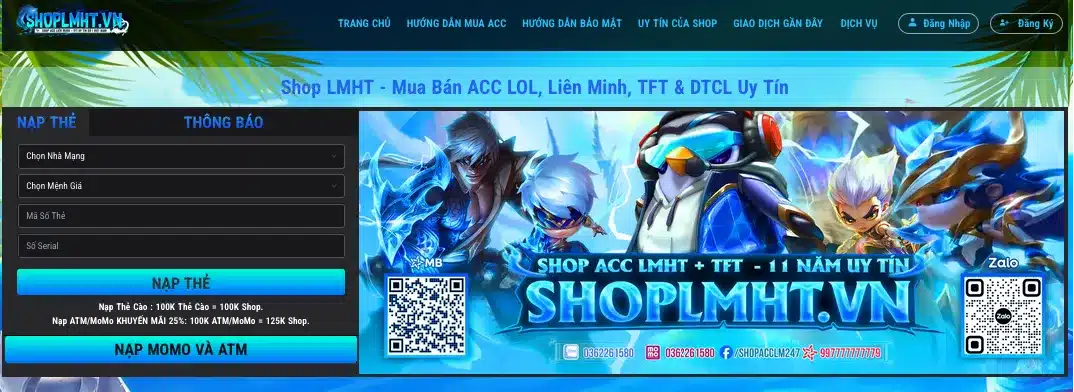 Mua bán acc LOL tại shoplmht.vn