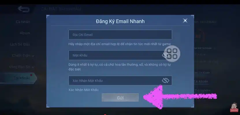 Nhập thông tin đăng ký