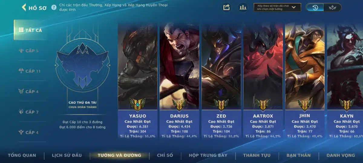 Nick Tốc Chiến full tướng